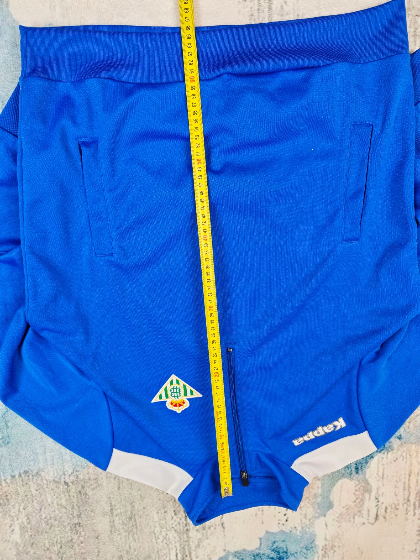 Jaqueta de treino Kappa Real Betis Football azul branco com zíper quarto tamanho G – photo 10